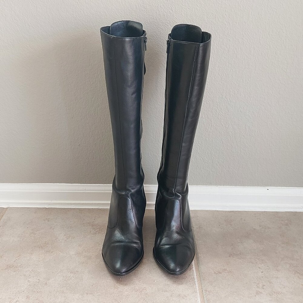 Knee-High Leather Boots with Inserts